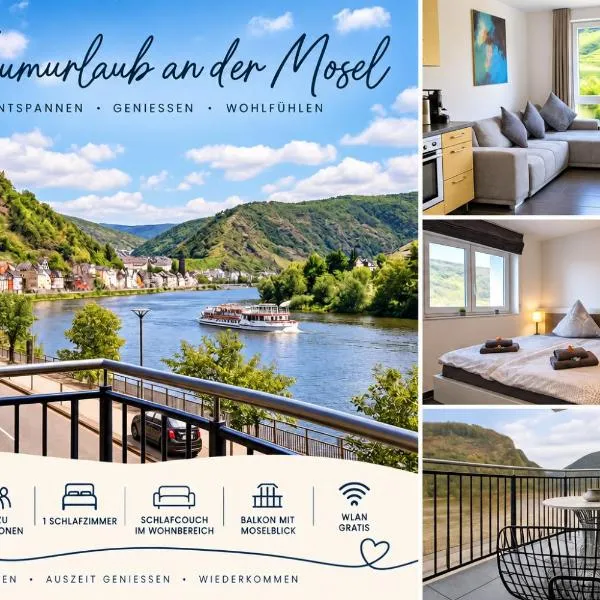 Moselpromenade Villa Moselufer, Panorama Blick auf Burg , Cochem und Mosel, Balkon, מלון בקוכם