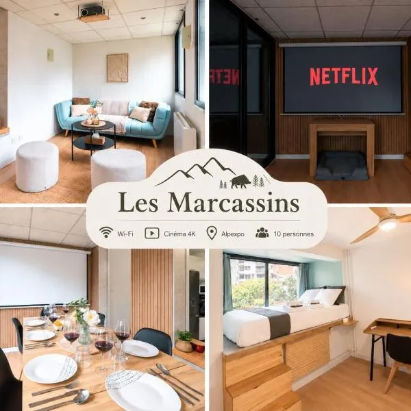 Grand appart 10 pers - 5 Chambres - Cinéma privé 4K- Alpexpo, hotelli kohteessa Échirolles