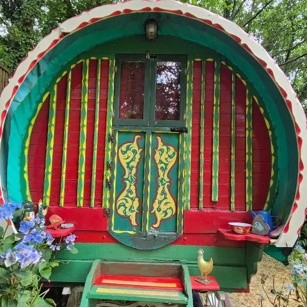 Romany Wagon & Cwtch with your own private 1 acer, hotel em Llandysul