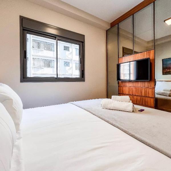 1 Dorm Queen Jardins Piscina Garagem Metro PKS48 - Foto 3