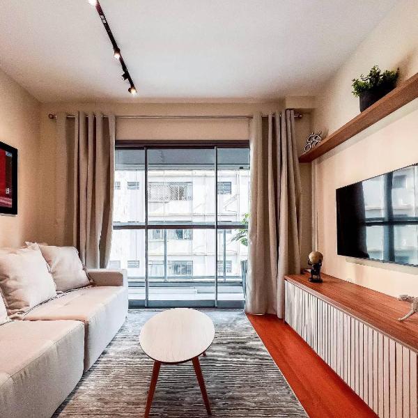 1 Dorm Queen Jardins Piscina Garagem Metro PKS48 - Foto 4
