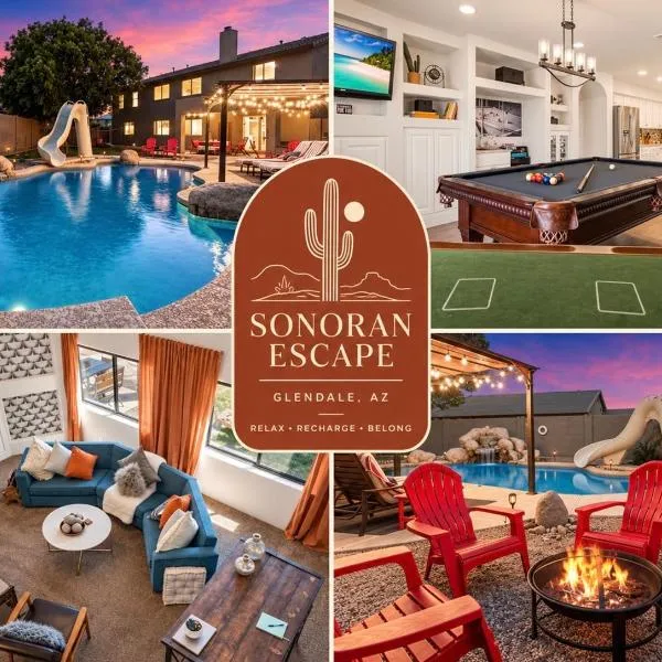 5 Bedroom 4 Bath Boutique Home PREMIUM LOCATION + heated pool option, hotel din Glendale