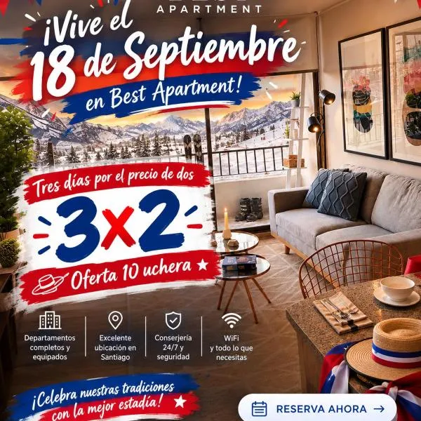 Best Apartment Rental Estación Central, hotell sihtkohas Santiago
