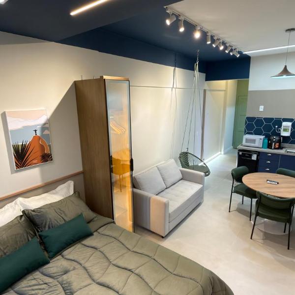 Studio Luxo e Design no Coração do Rio com Rooftop Incrível - Lapa Aeroporto e Metrô
