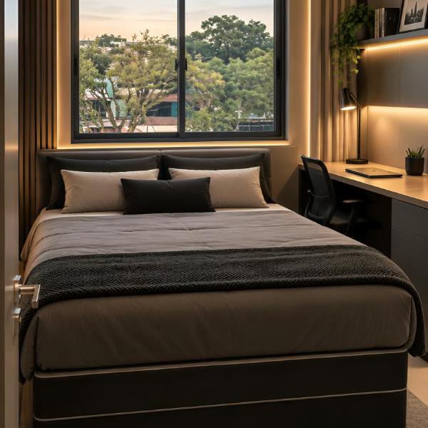 Quarto em Lindo Apartamento com Piscina, Próximo ao Metrô - Foto 2