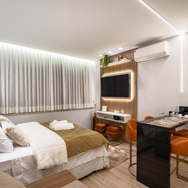 Studio Completo no Centro de Curitiba - A Passos da Rua 24 Horas e Linha Turismo - Até 4 Hóspedes