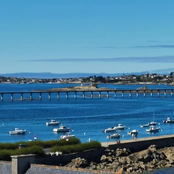 T1 vue mer roscoff et île de Batz, 2 min à pied de la plage,, hotell i Roscoff