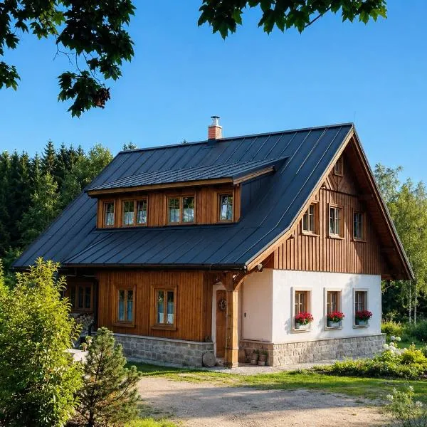 Apartmán se zahradou v Chalupě U Tří srnek, hotel di Albrechtice v Jizerských horách