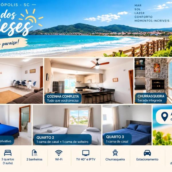 Apartamento 3 quartos - Praia dos Ingleses 600 m do Mar , WI-FI, Churrasqueira, Pet-friendly, Garagem Fechada
