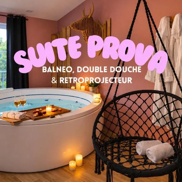 Suite romantique & spa Prova - Love room - Rétroprojecteur Netflix, hotel i Bellême