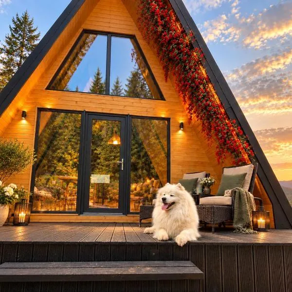 Macko's Cabins - A-Frames with Hot Tub & Mountain Views, hotel u gradu 'Băile Tuşnad'