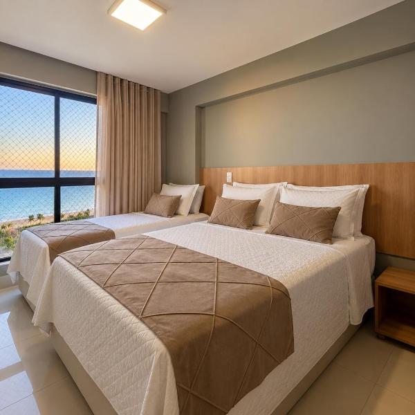 Sua Estadia no 12 Andar - Flat 2 Quartos com Vista Mar Incrível em Ponta Negra