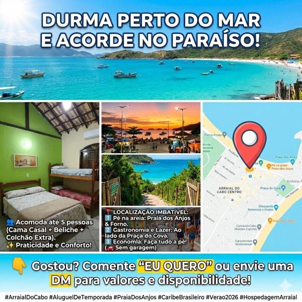 Casa na Praia dos Anjos - Até 6 pessoas