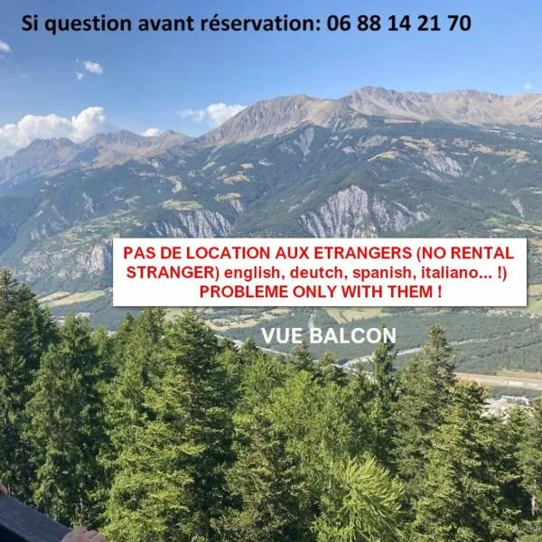 Studio standing PRALOUP 1600 dernier étage 4 personnes Vue époustouflante PREMIUM – hotel w mieście Uvernet