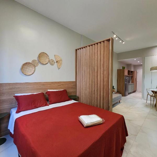 Studio moderno no Centro com piscina rooftop