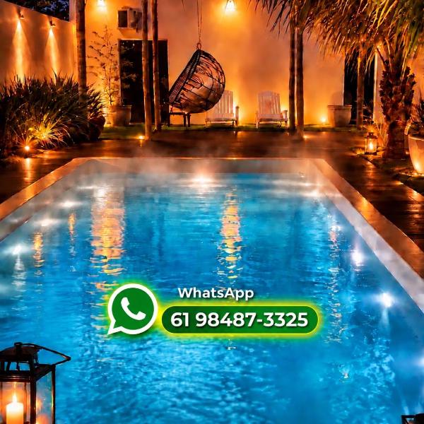 ACasasParadisiaca , ll Piscina Quente até 50 Graus em Caldas Novas Com Sistema de Trocador de Calor e com Sauna e Ofurô Super Quente, Com Roupa de Cama, Parcelamos em até 18x no Cartão de Crédito Sem Juros Aceitamos Pet, Temos Máquina de Lavar