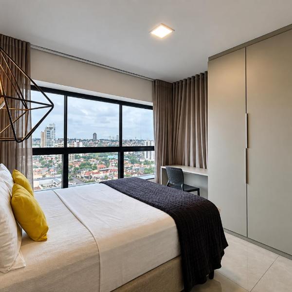 Uma Linda Vista com Quarto Privativo no Ed. Vertigo