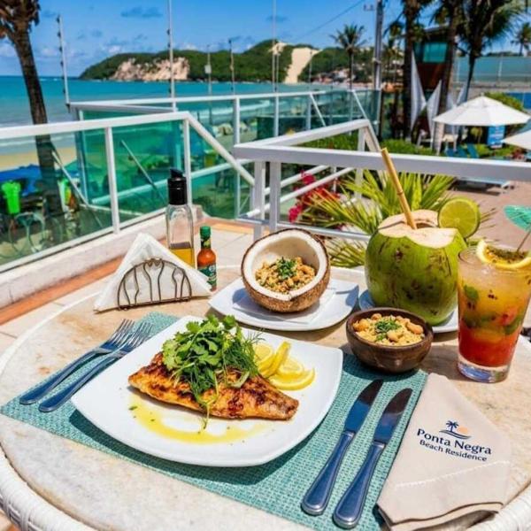 Flat Pé na Areia Ponta Negra -Estacionamento grátis, Wi-Fi Ultra 1Gbps & Portaria 24h