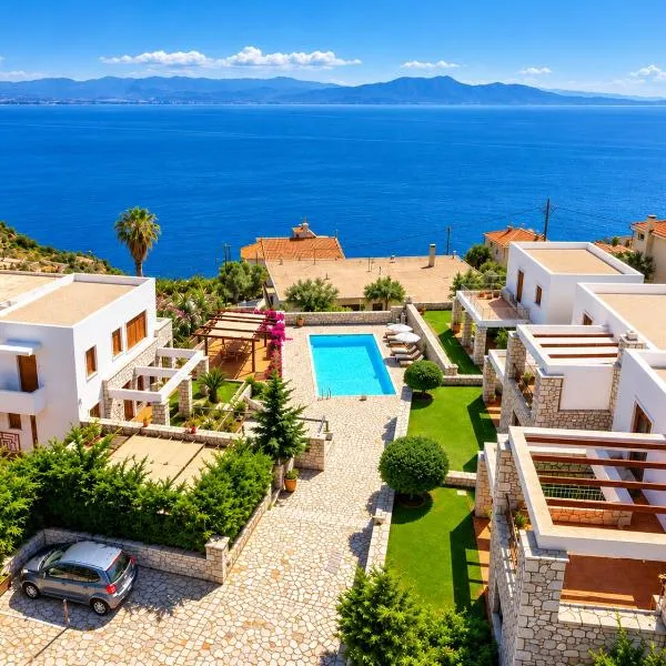 Malvazios Villas with sea and pool view、ギシオのホテル