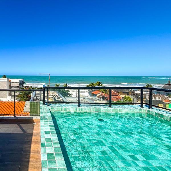 BH304- Flat Rooftop 50 m do mar, com piscina panorâmica By Oasis Ferias