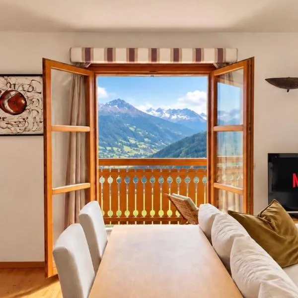 Crans-Montana 3BR - Mountain View, Balcony and Parking, khách sạn ở Crans-Montana