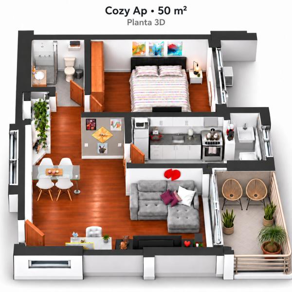 Cozy Ap a 60m do Sirio, 1 quarto e sala de 50m2 com Ar, piscina na cobertura, estacionamento grátis - Foto 5