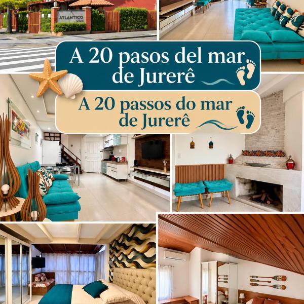 Triplex em Jurerê 50m mar com lareira e hidromassagem
