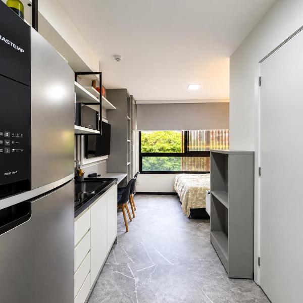 Studio moderno e totalmente equipado Parque Ibirapuera com academia, piscina, coworking e recepção 24h