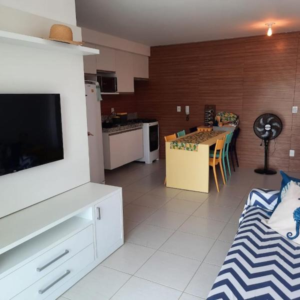 Flat, 3 quartos, beira mar no Cupe Beach Living