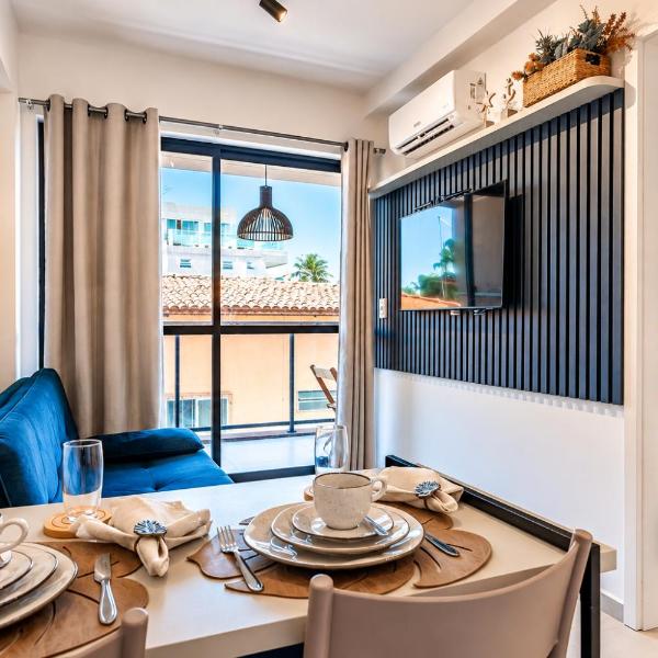 Centro de Porto de Galinhas a 50m do mar com rooftop, piscina e cozinha completa