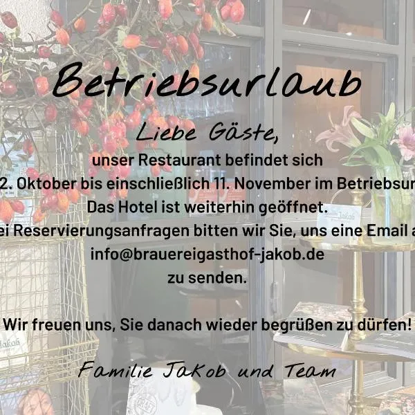 Brauereigasthof-Jakob, hotel a Nittenau