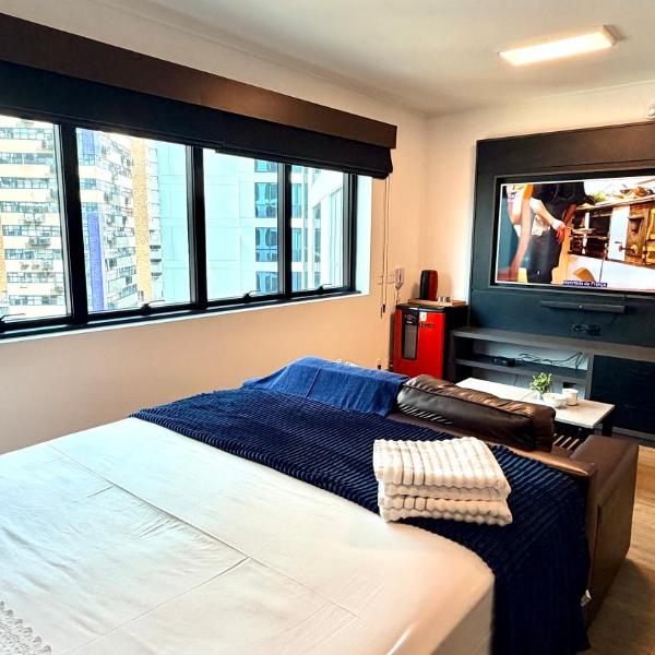 Flat São Paulo Moema, garagem privativa, sauna, piscina, recepção 24hrs ao lado do metrô - Foto 2