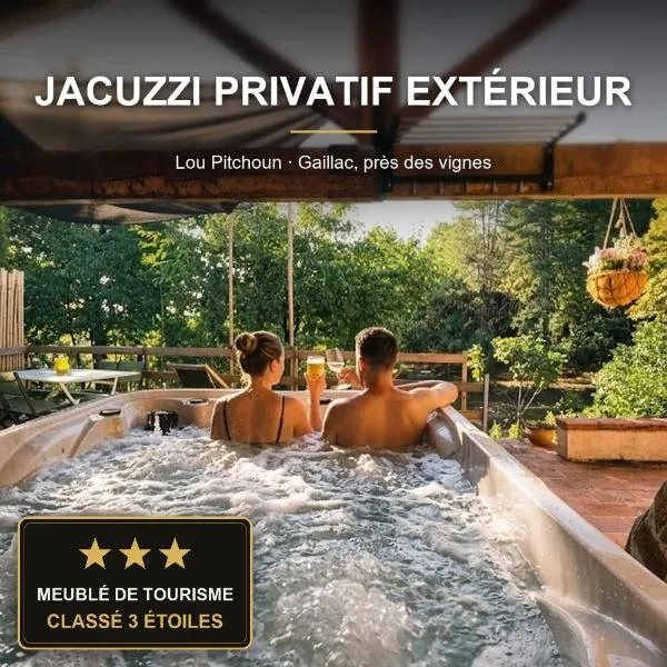 Jacuzzi privé Escapade à deux près des vignes, отель в городе Гайак
