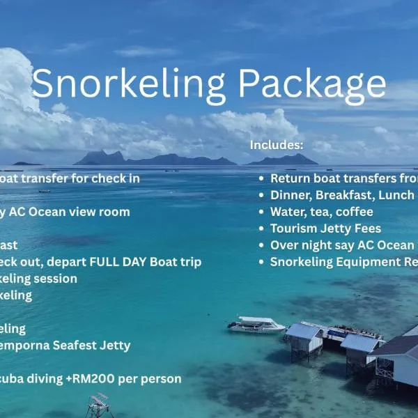 Bigfin water bungalow, hotell i Semporna