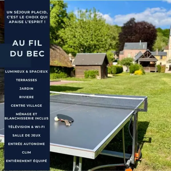 Au Fil du Bec : Gîte avec jardin - Centre village, viešbutis mieste Le Bec-Hellouin