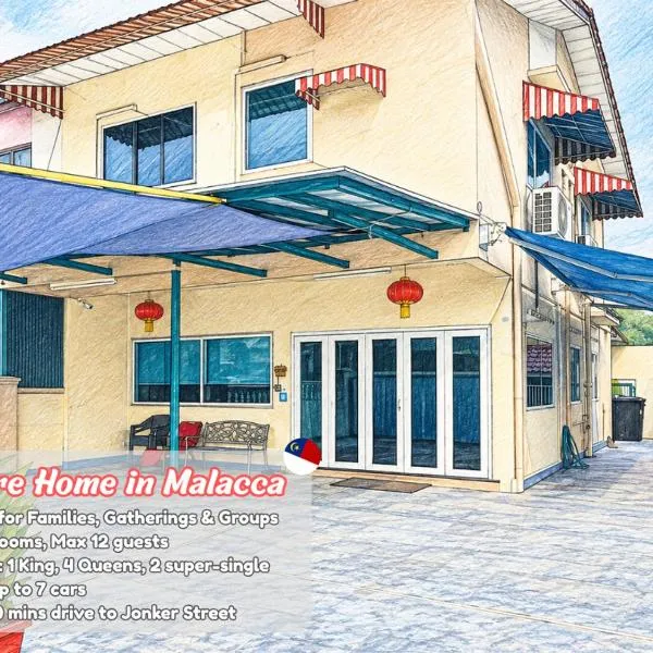 Classic Heritage Mansion in the Heart of Melaka, Max 12 Pax & 7 Cars, Walk to Local Nyonya Restaurants & Tourist Site, COMFY HILL 2, hotel Melakában