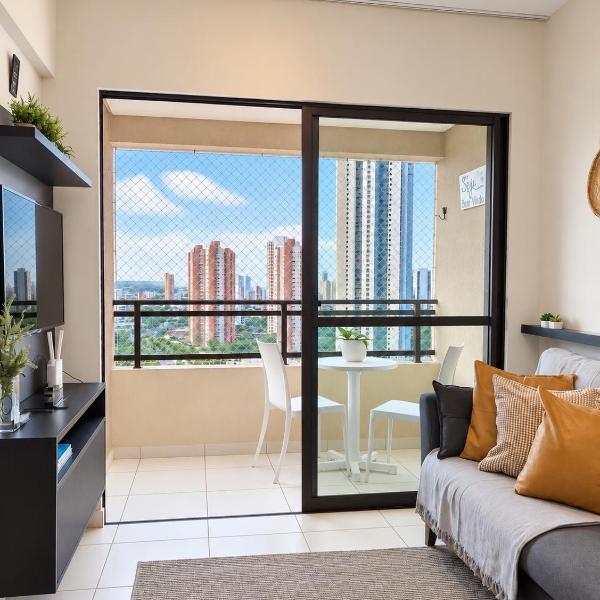Apartamento 2Q em Ponta Negra equipado e decorado