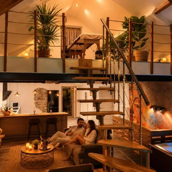 Loft avec Spa Privatif,位于Frameries的酒店
