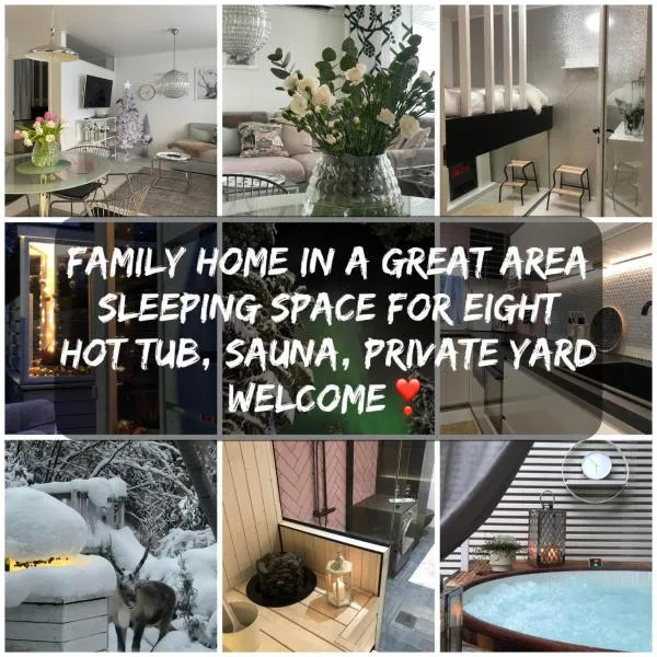 SnowCrystal home with free Jacuzzi and Sauna, hotel em Rovaniemi