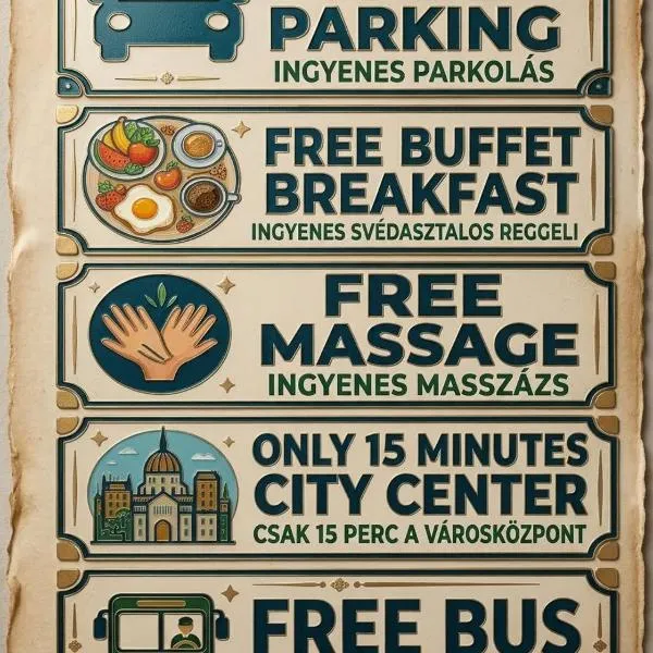 FREE PARKING, FREE BUFFET BREAKFAST, only 15 minutes to City Center: Budapeşte'de bir otel