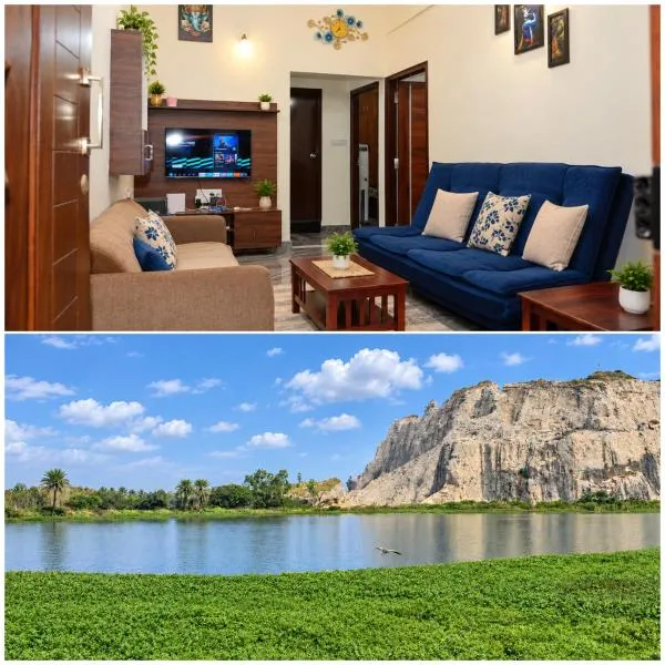 Cozy 2 Bhk flat with mountain and lake view、Bettahalasūrのホテル