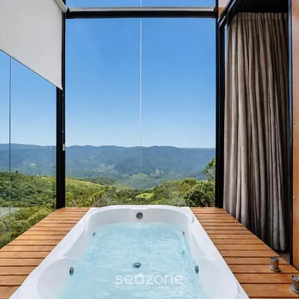 Cabana romântica com vista incrível VST040, hotell i Anitápolis