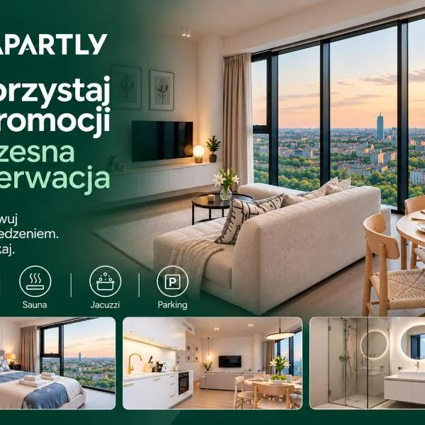Apartly Hanza Tower City View I Pool, Sauna, Jacuzzi & Parking, hotel in Szczecin