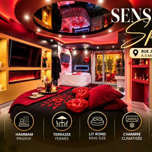 Sensual SPA- Love ROOM Jacuzzi Hammam Terrasse, hotel en Nancy