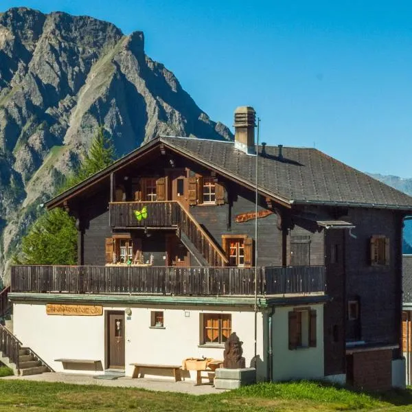 Gruppenhaus im Walliser Alpstyle, hotell sihtkohas Rosswald