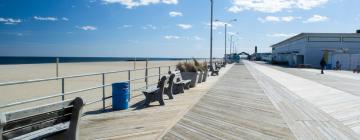 Asbury Park pakrantės aleja: viešbučiai netoliese