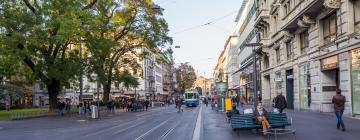 Nákupná ulica Bahnhofstrasse – hotely v okolí