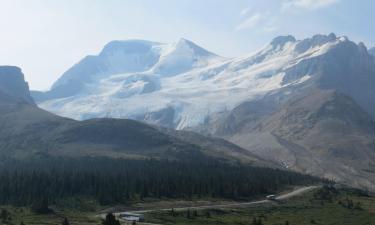 Columbia Icefield ledynas: viešbučiai netoliese