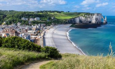 Hotellid huviväärsuse Étretat' rand lähedal