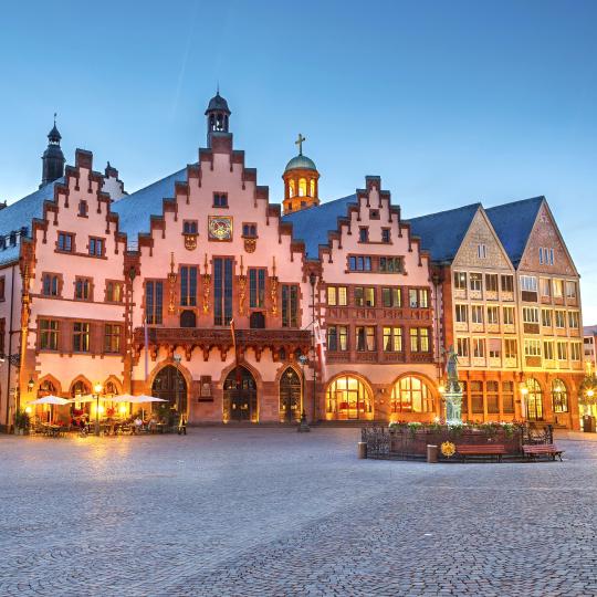 Especialidades culinarias en el Römer del centro histórico de Frankfurt